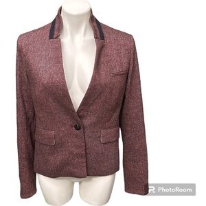 Veronica Beard Mauve Pink Tweed Dickey Blazer Jacket - Size 6